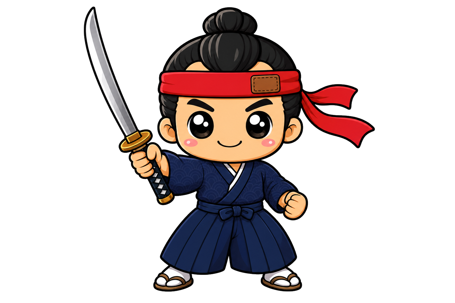 The Poo Samurai hero holding a katana